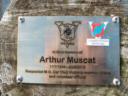 Memorial plaque for Arthur Muscat, mounted near turn 1