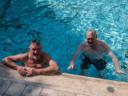 Rob and Mike enjoy the pool at Hotel Gabry, Riva del Garda
