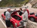 Robert Stamp and Jim McKenzie discuss a successful tweak at the Saint Gotthard pass lookout